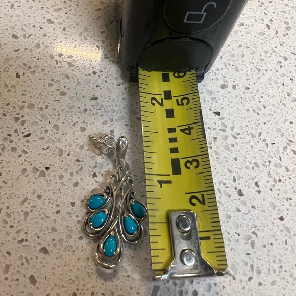 Carolyn Pollack Sterling Silver & Turquoise Chandelier Style Earrings. - Picture 4 of 4